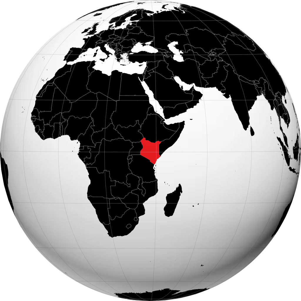 கென்யா பூமிக்கோளத்தில்