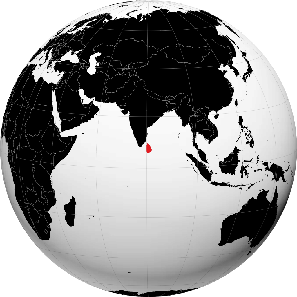இலங்கை பூமிக்கோளத்தில்