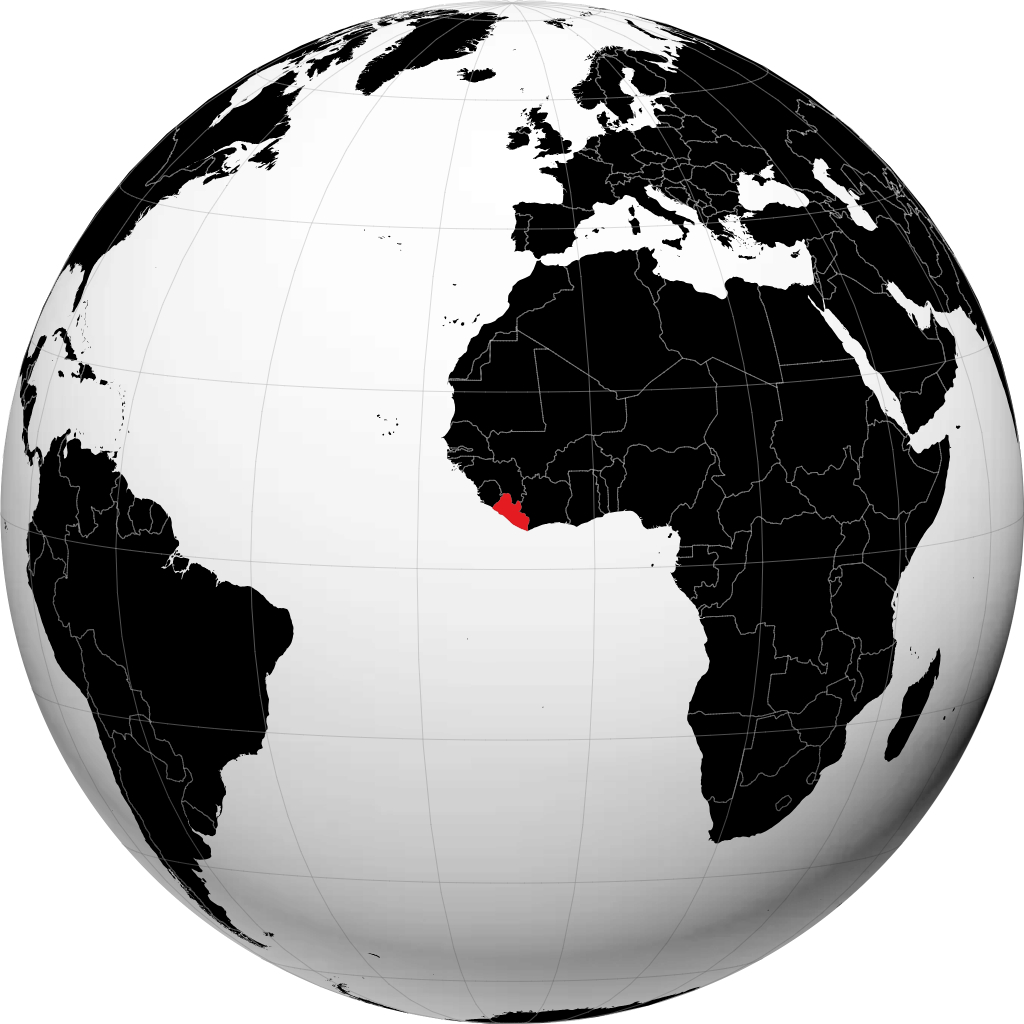 லைபீரியா பூமிக்கோளத்தில்