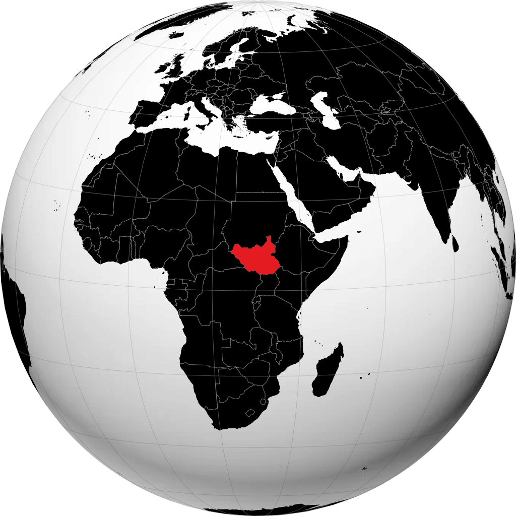 தென் சூடான் பூமிக்கோளத்தில்